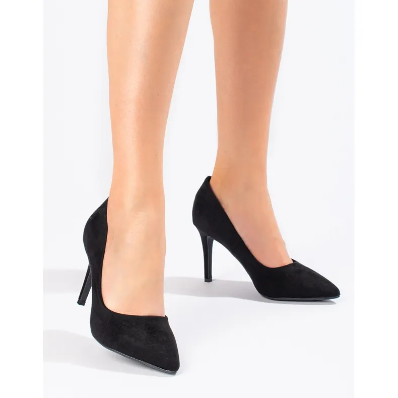 Escarpins femme Shelovet en daim noir le noir