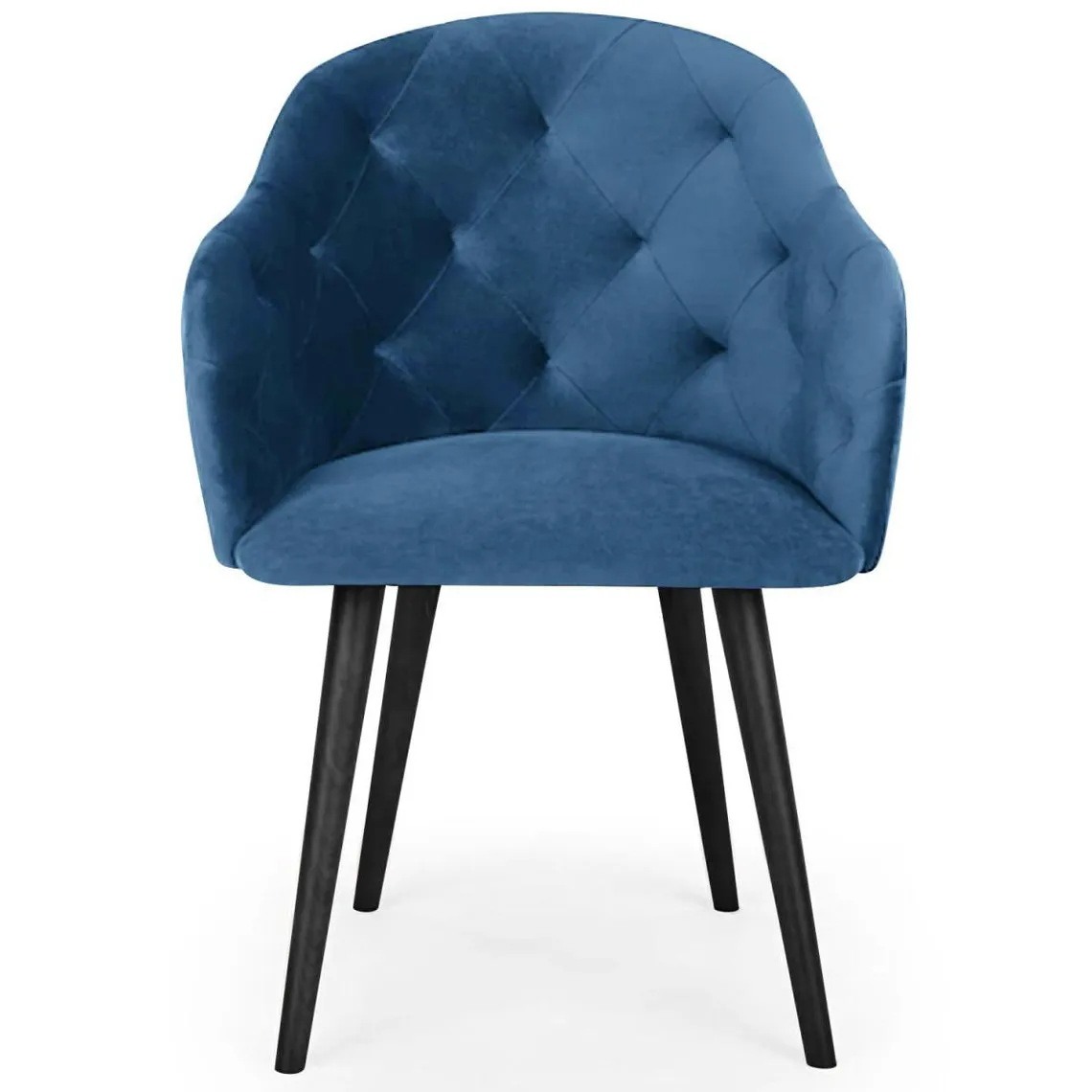 Fauteuil en Velours Bleu ROSS | Fauteuil 3 SUISSES