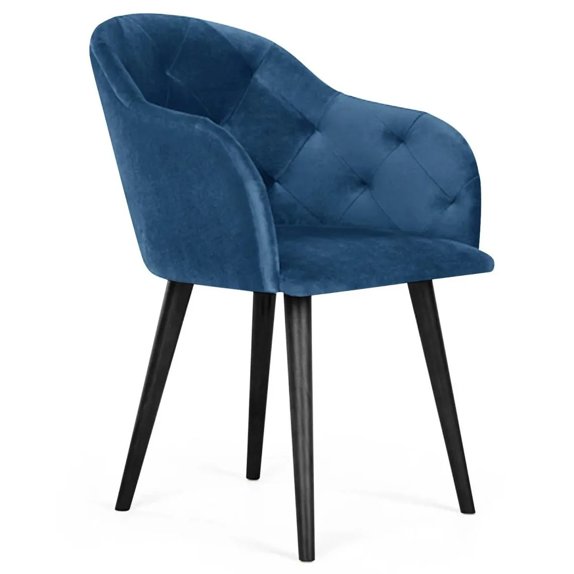 Fauteuil en Velours Bleu ROSS | Fauteuil 3 SUISSES