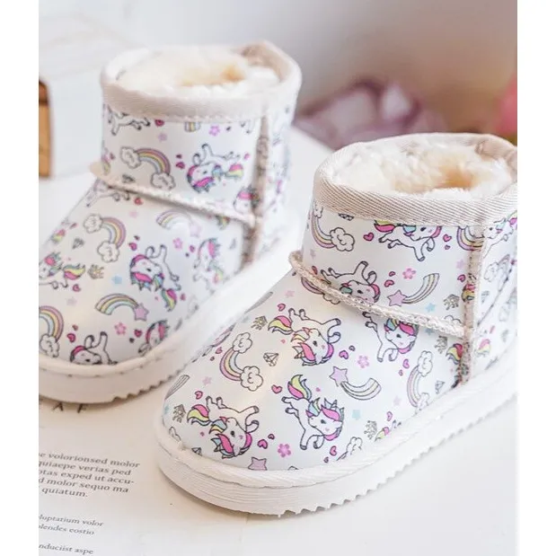 FR1 Bottes de neige à motifs pour enfants Beige Elenet