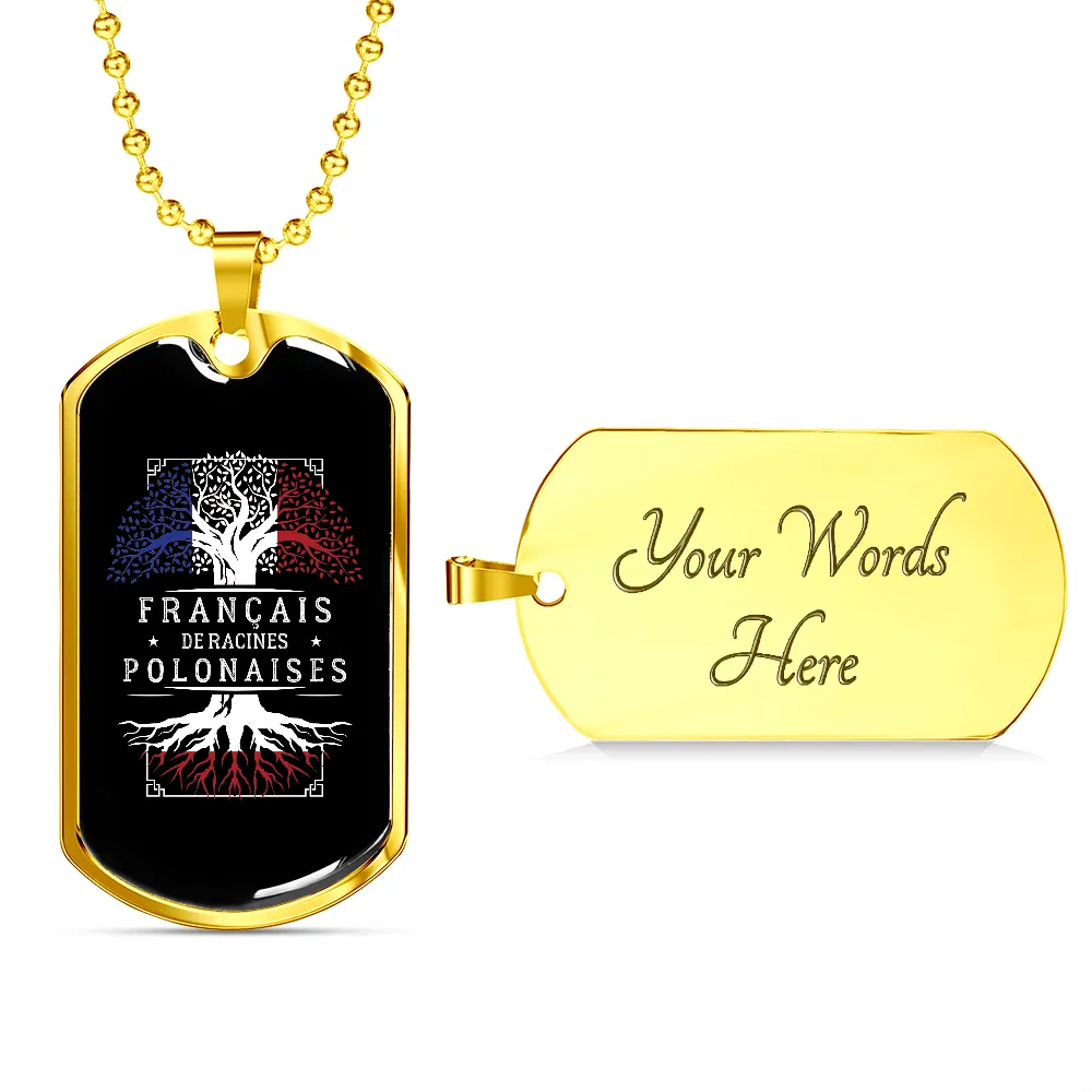 Franais de Racines Polonaises - Collier et médaille militaire cadeau pour homme Polonais - Bijouterie