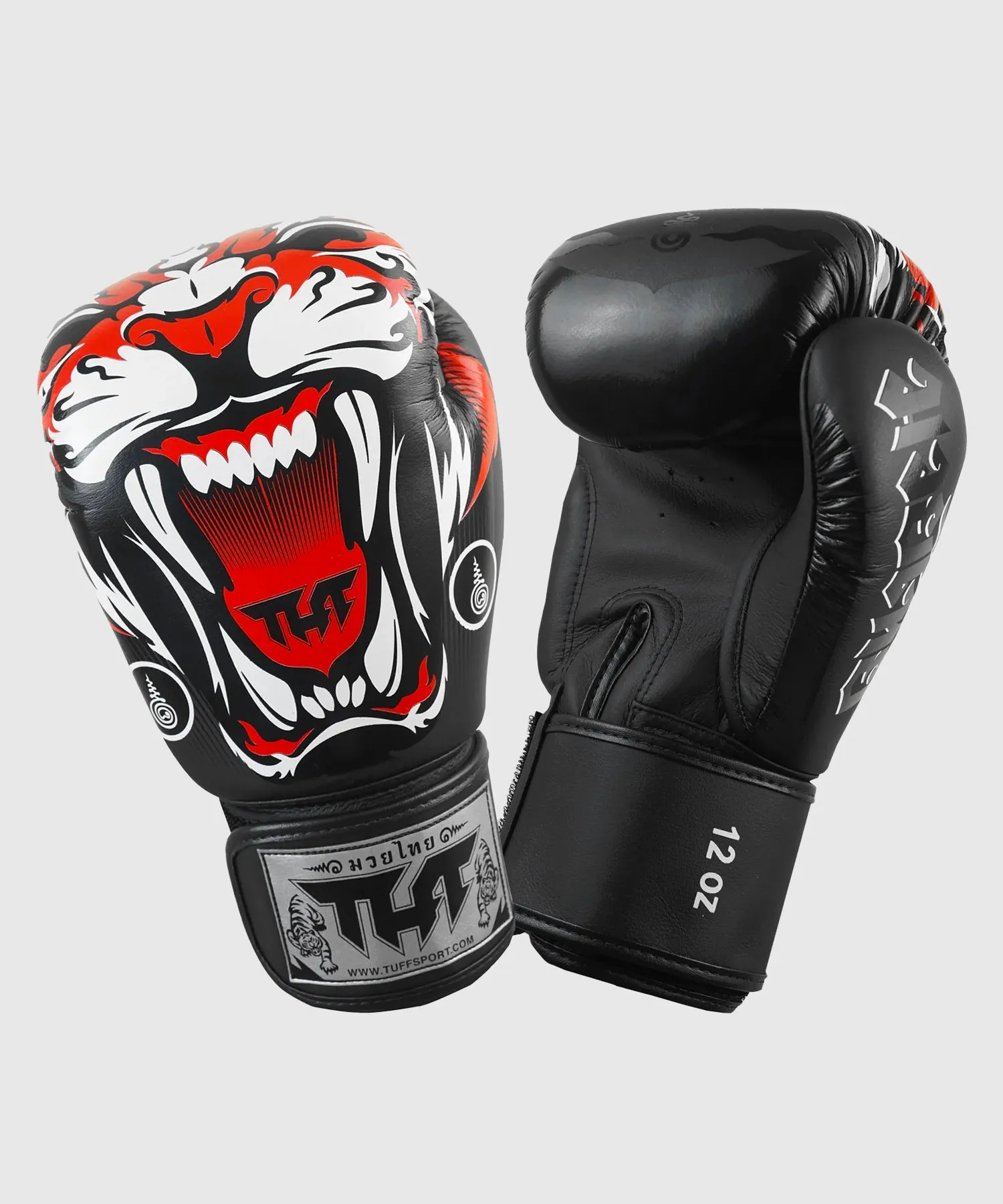 Gants De Muay Thai En Cuir Tuff Tiger - Noir