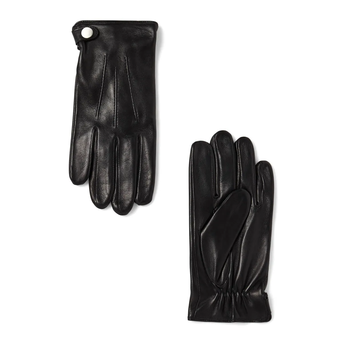 Gants en Cuir 3 boutons Noir