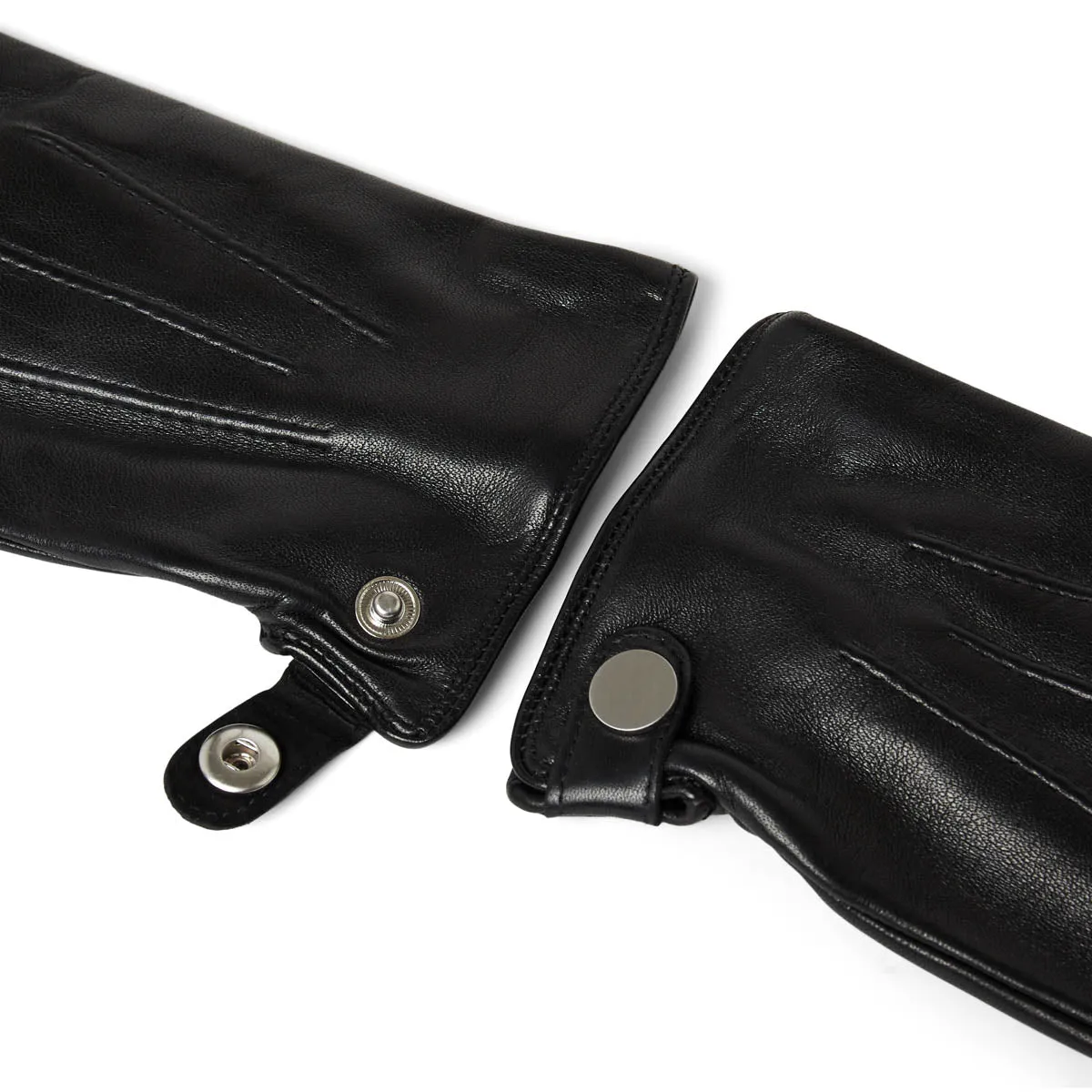 Gants en Cuir 3 boutons Noir