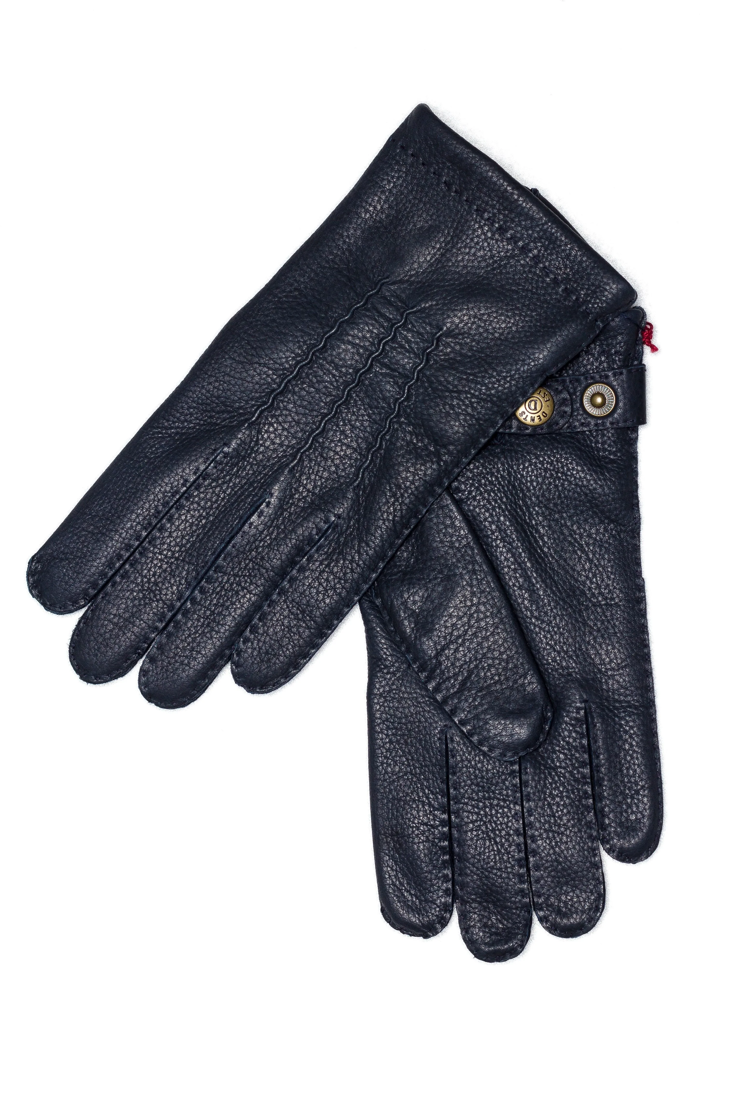 Gants homme en cuir doublé cachemire bleu marine