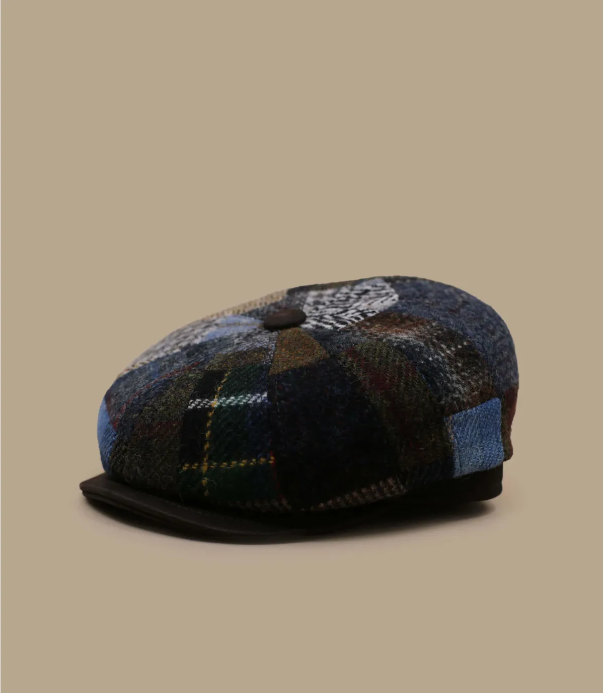 Gavroche gris patchwork laine - William Patchwork Harris Tweed Flechet : Headict