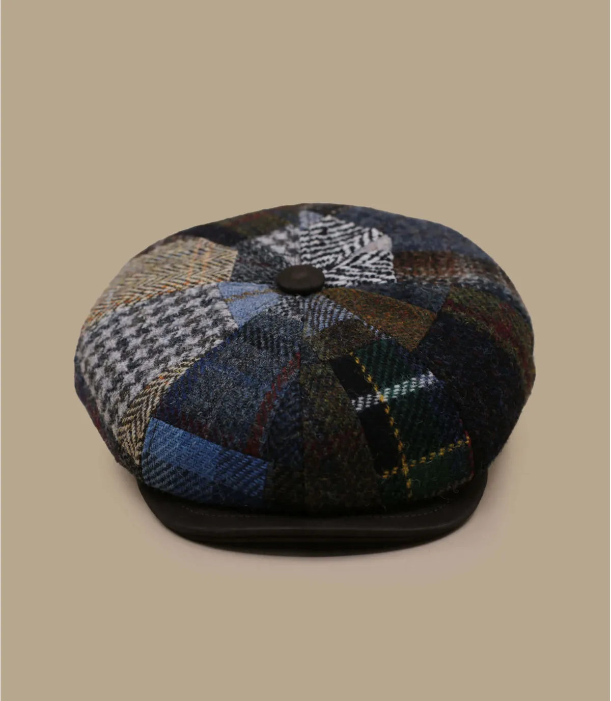 Gavroche gris patchwork laine - William Patchwork Harris Tweed Flechet : Headict