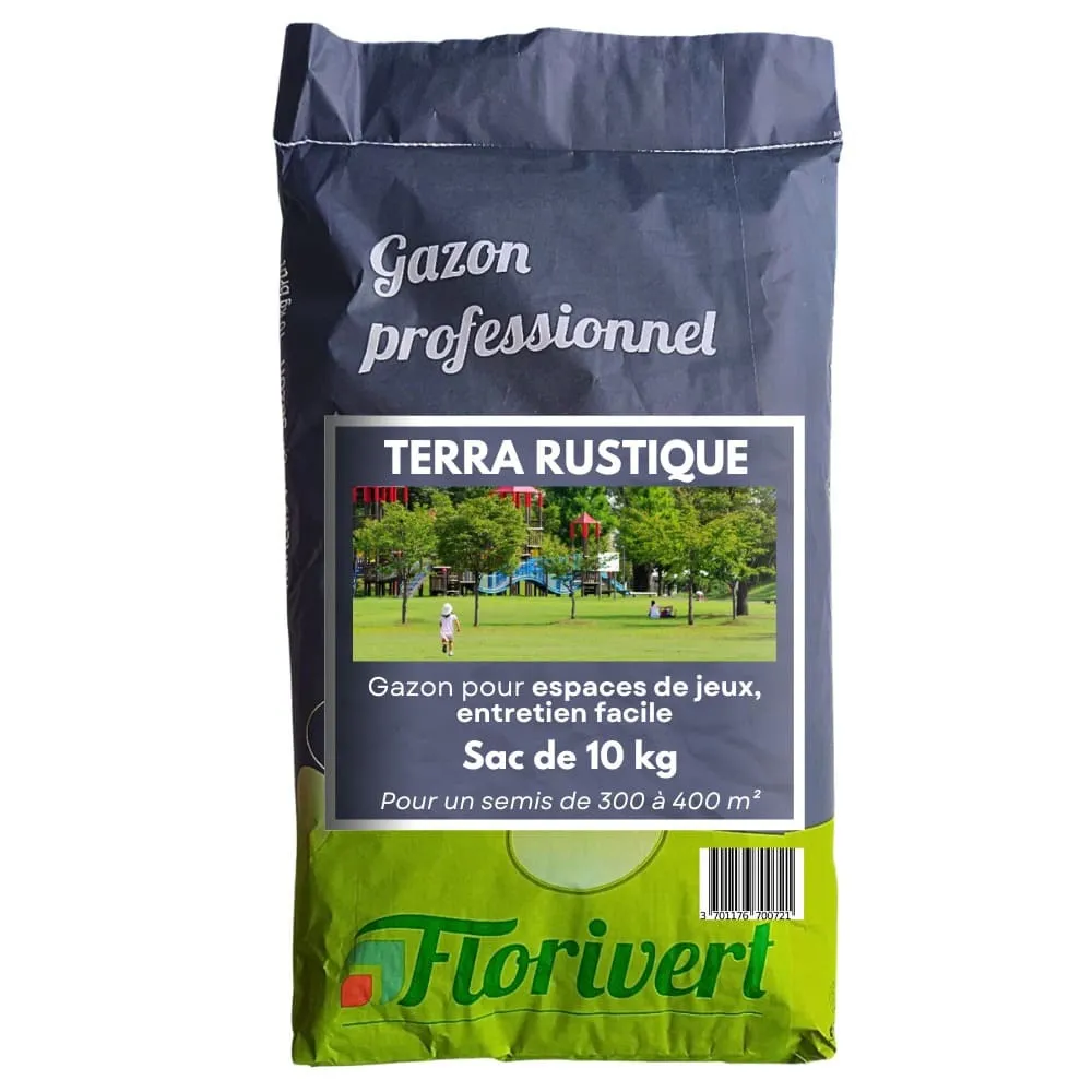 Gazon à semer terra rustique 10 kg pour peu d'entretien et bel aspect estival - florivert 1201636