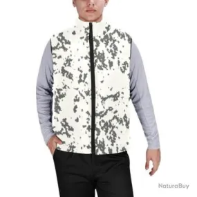 Gilet matelassé doudoune sans manches avec col montant camouflage finlandais arctique neige