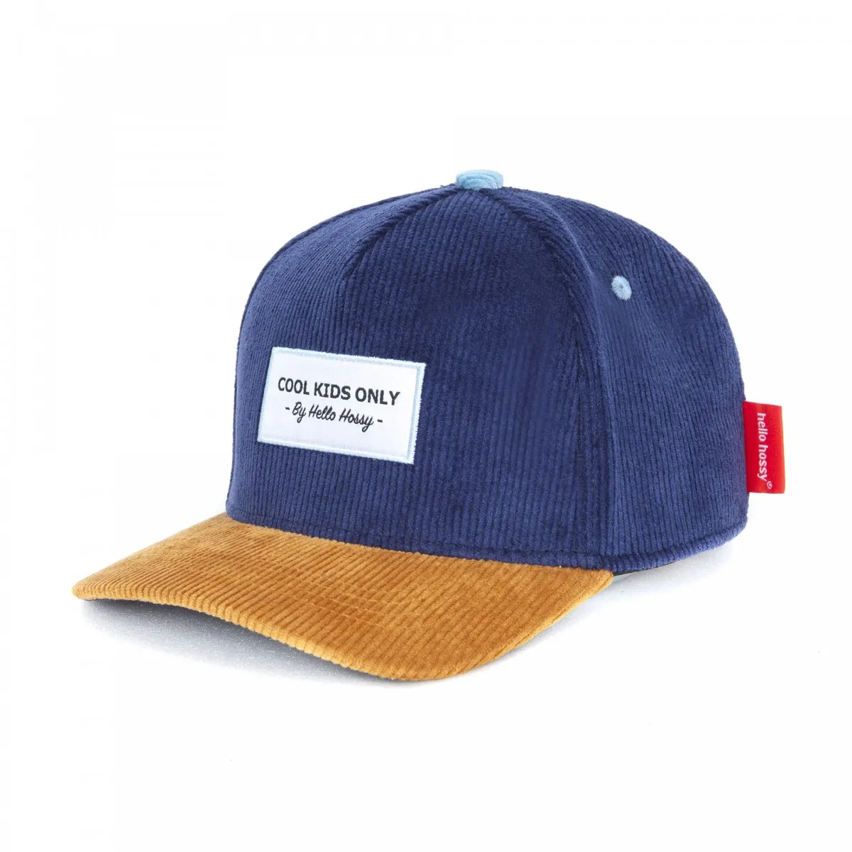 Hello Hossy - Casquette enfant en velours bleu et marron