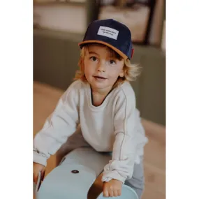 Hello Hossy - Casquette enfant en velours bleu et marron