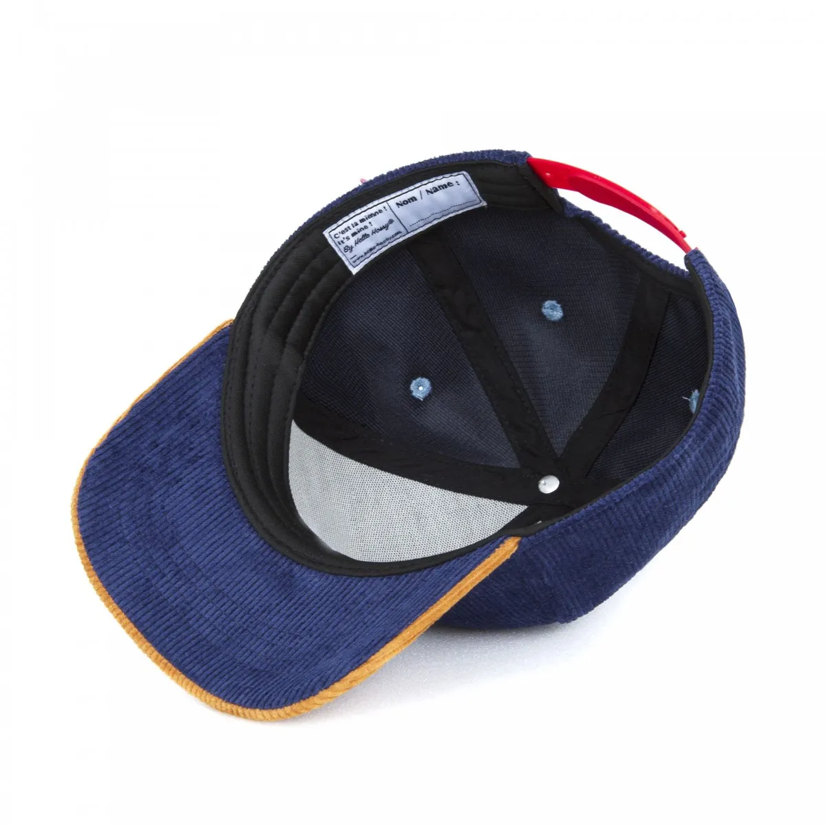 Hello Hossy - Casquette enfant en velours bleu et marron