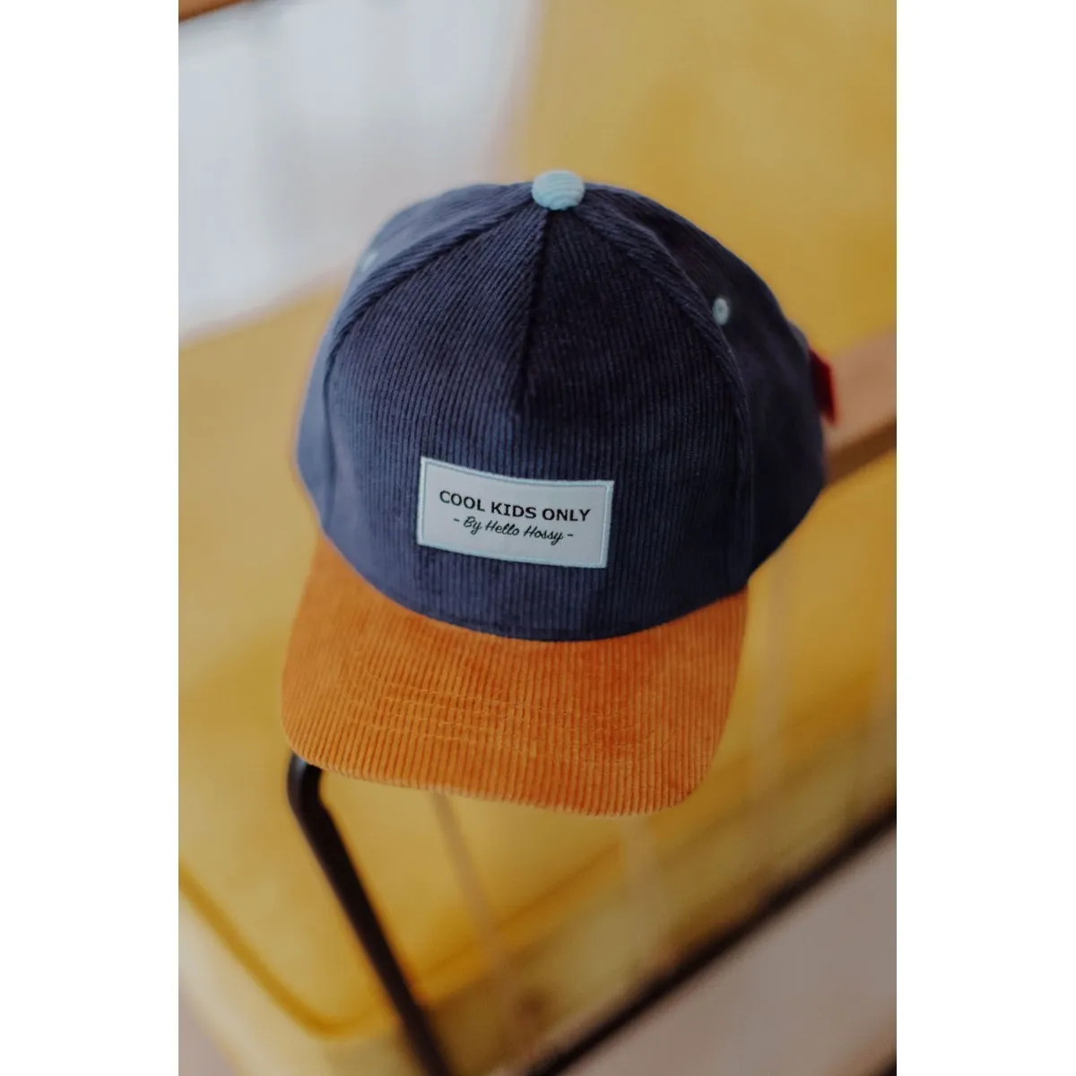 Hello Hossy - Casquette enfant en velours bleu et marron