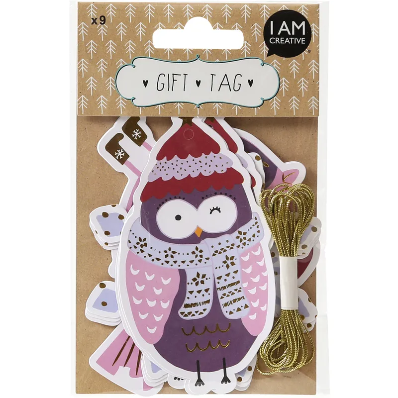 I AM CREATIVE Étiquettes cadeaux, X-Mas XIV, 9 pièces, assortis
