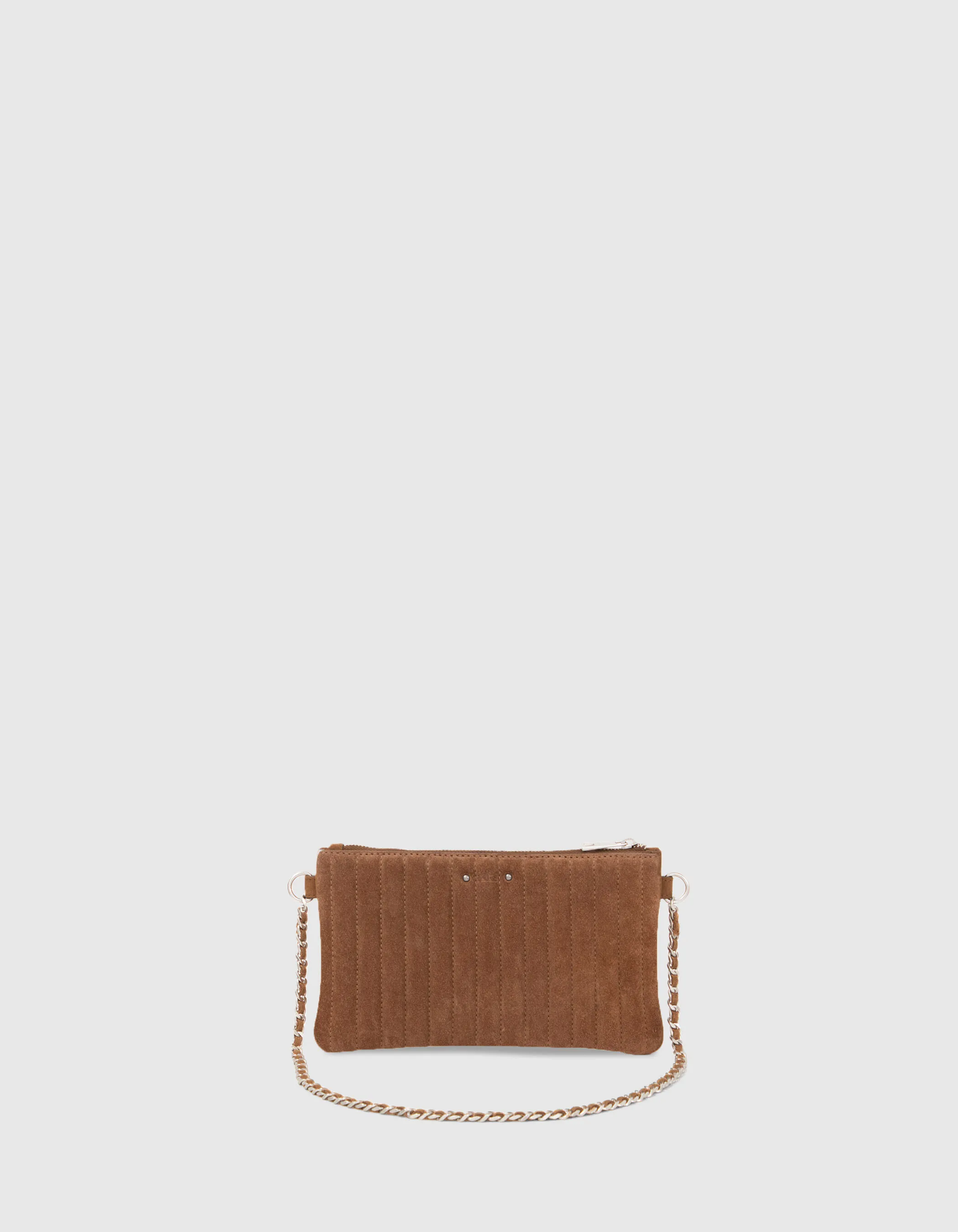 La pochette 111 en cuir de vachette velours sable femme