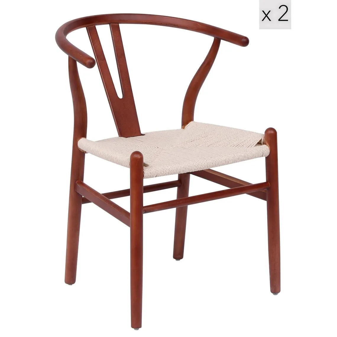 Lot de 2 Chaises de Salle a Manger Scandinave en Bois Massif | 3 Suisses