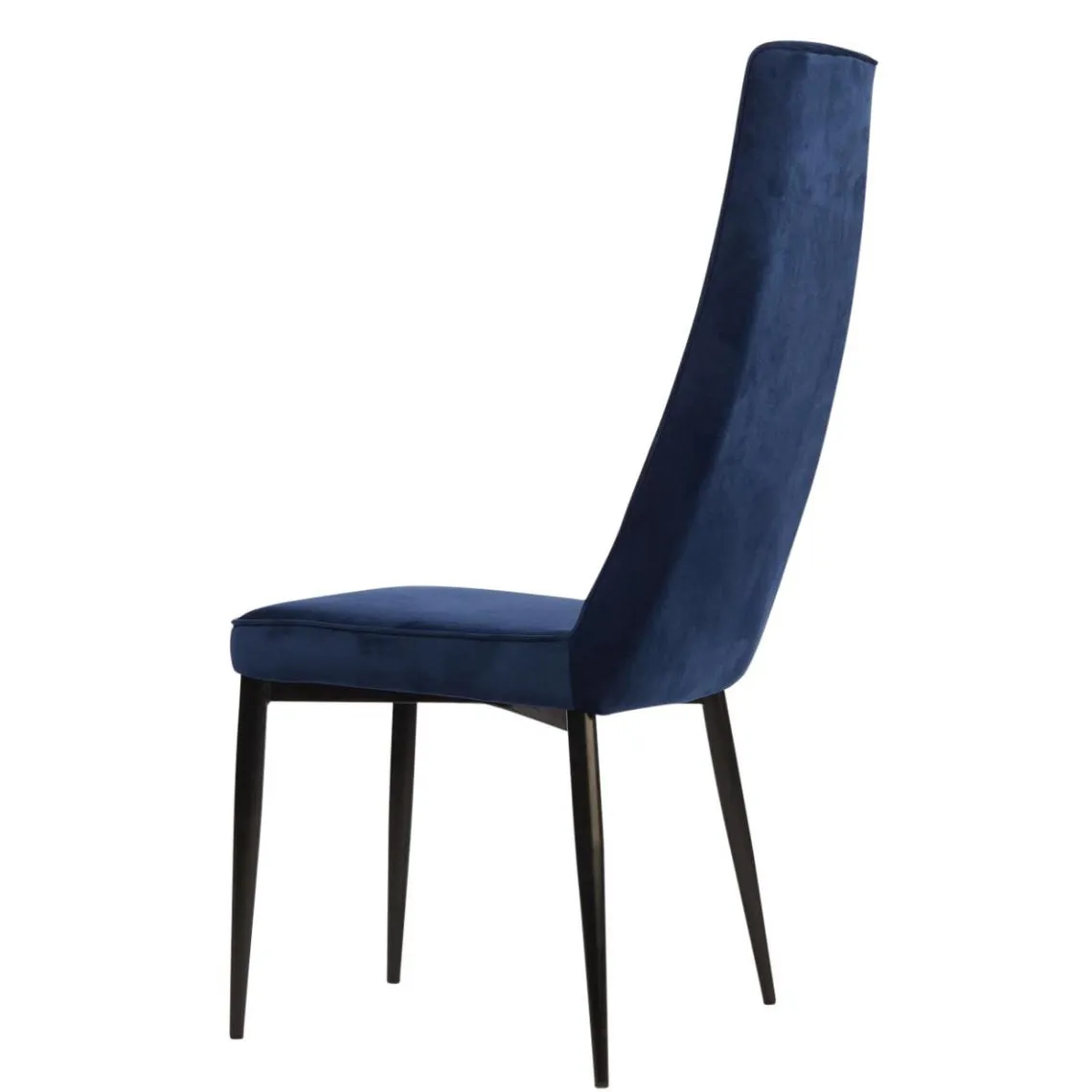 Lot de 4 chaises en velours et en metal PRESTIGE Bleu  | 3 Suisses