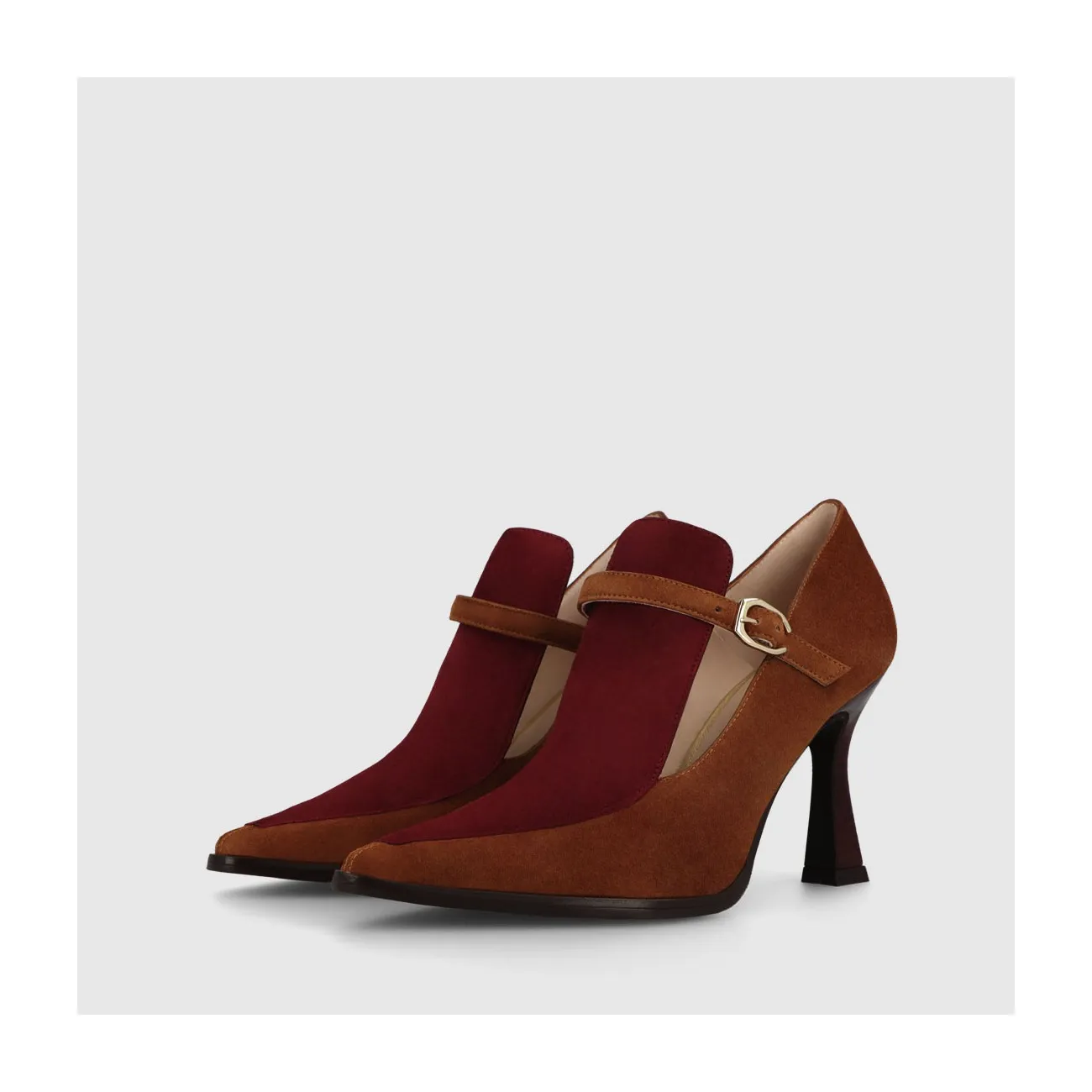 Low boots en daim couleur cuir et grenat | LODI chaussures femme en ligne