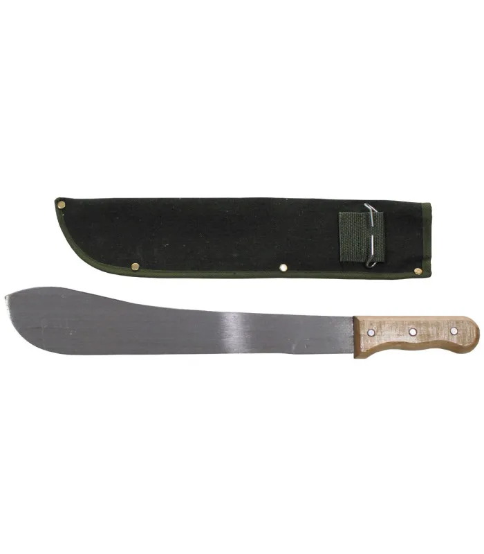 Machette Bolo manche en bois et fourreau en canvas