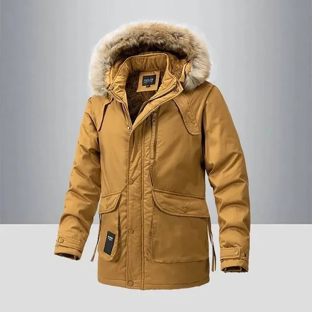 Manteau à capuche fourrure - Look Homme
