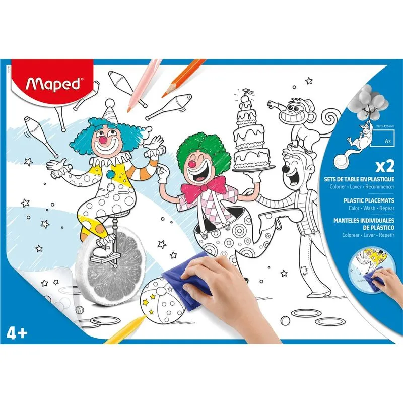 Maped - 2 sets de table plastique à colorier