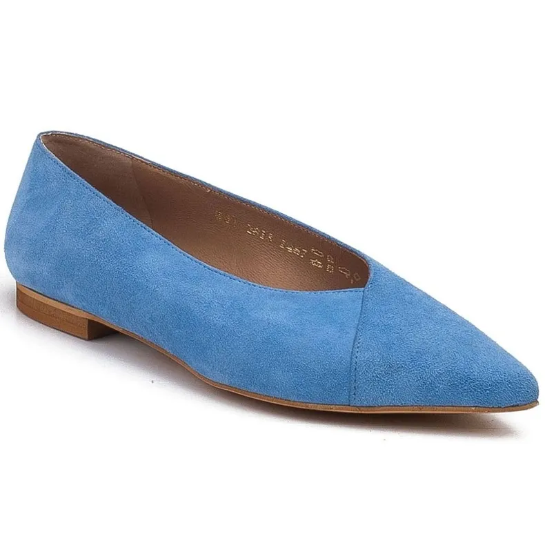 Marco Shoes Ballerines bleues en daim naturel