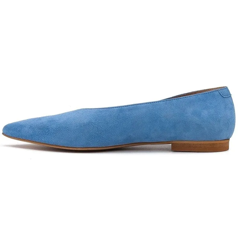 Marco Shoes Ballerines bleues en daim naturel