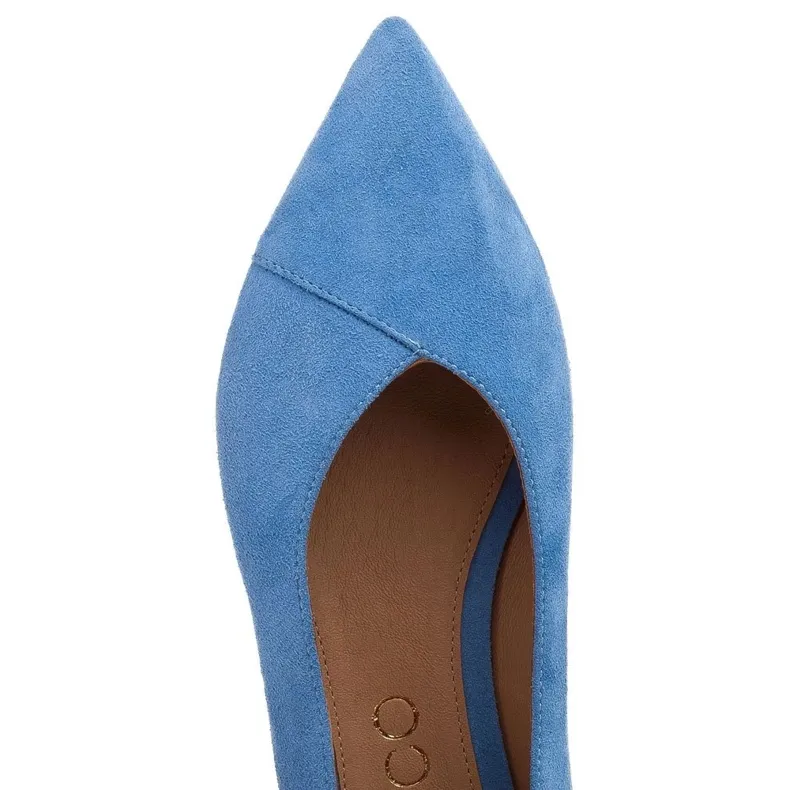 Marco Shoes Ballerines bleues en daim naturel