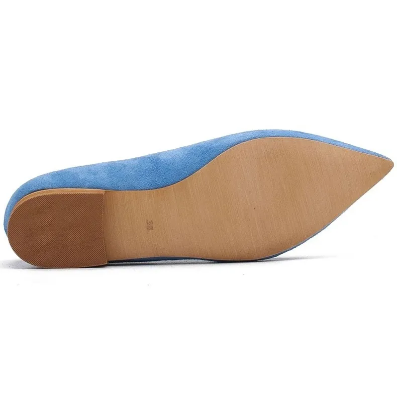 Marco Shoes Ballerines bleues en daim naturel