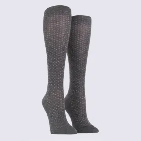 Mi-bas Doré Doré, chaussettes mi-bas femme en laine Mérinos gris brumeux I Igert Chausseur & Maroquinier Dannemarie