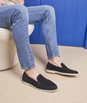 Mocassin en Daim Bleu Marine Confortable: L' Homme sage