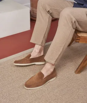 Mocassin Homme: L' Homme sage en Daim Marron Coco