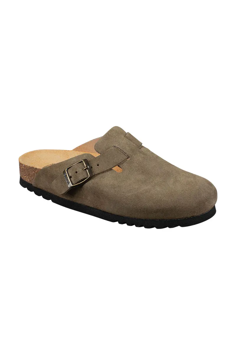 Mules Fae en daim Khaki - Scholl | Les Chiquettes