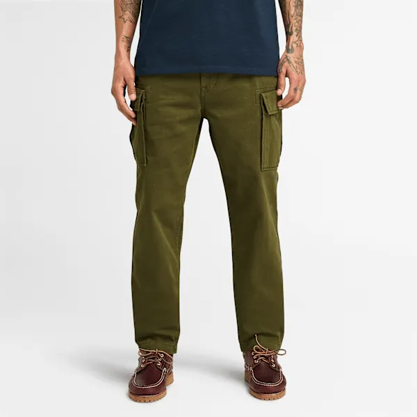 Pantalon cargo en sergé Brookline pour homme en vert