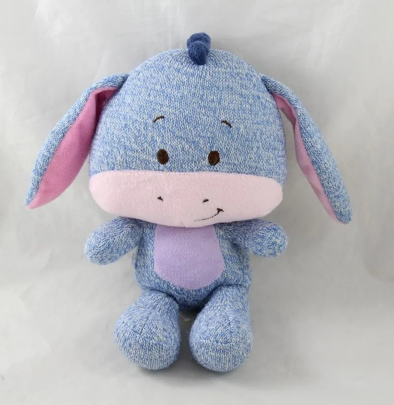 Peluche Bourriquet DISNEY NICOTOY bleu tricot laine 24 cm