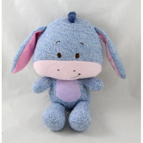 Peluche Bourriquet DISNEY NICOTOY bleu tricot laine 24 cm