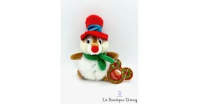 Peluche Tac Boule de Noël Disneyland Paris 2013 Disney Tic et Tac Neige chapeau rouge 18 cm