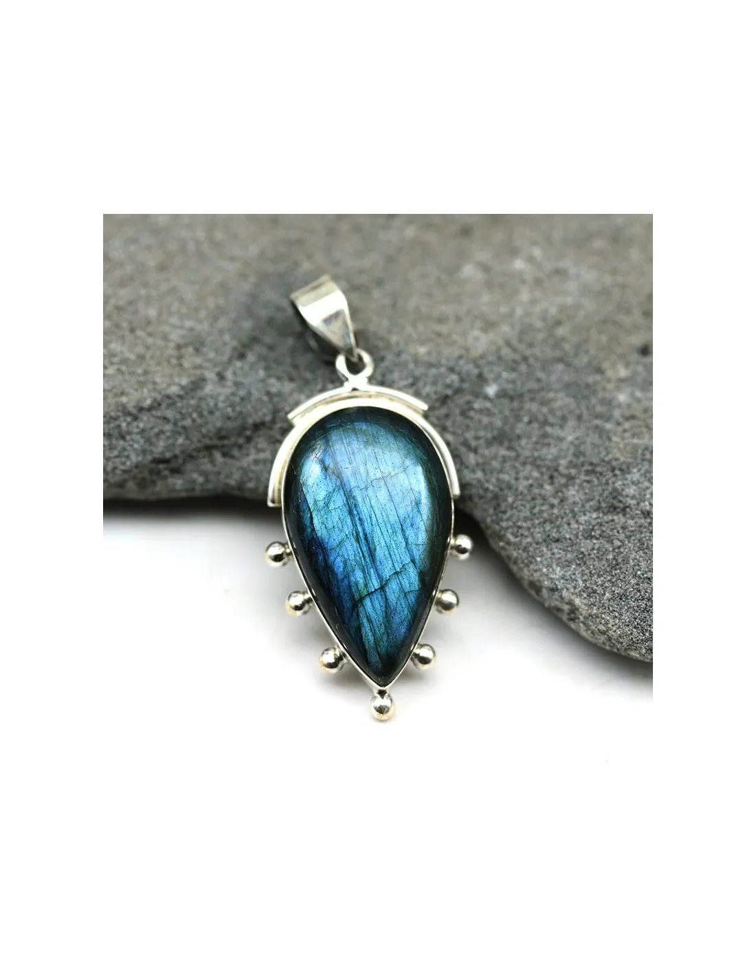 Pendentif labradorite en argent