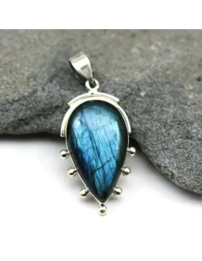 Pendentif labradorite en argent