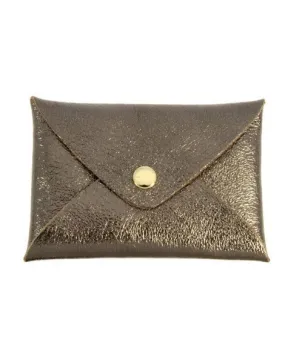 Petite pochette en cuir Origami - Chocolat