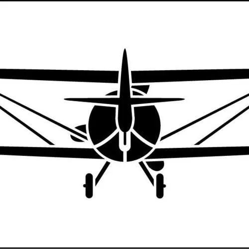 Pochoir avion biplan. dessin d'avion biplan vu arrière (ref 602-1)