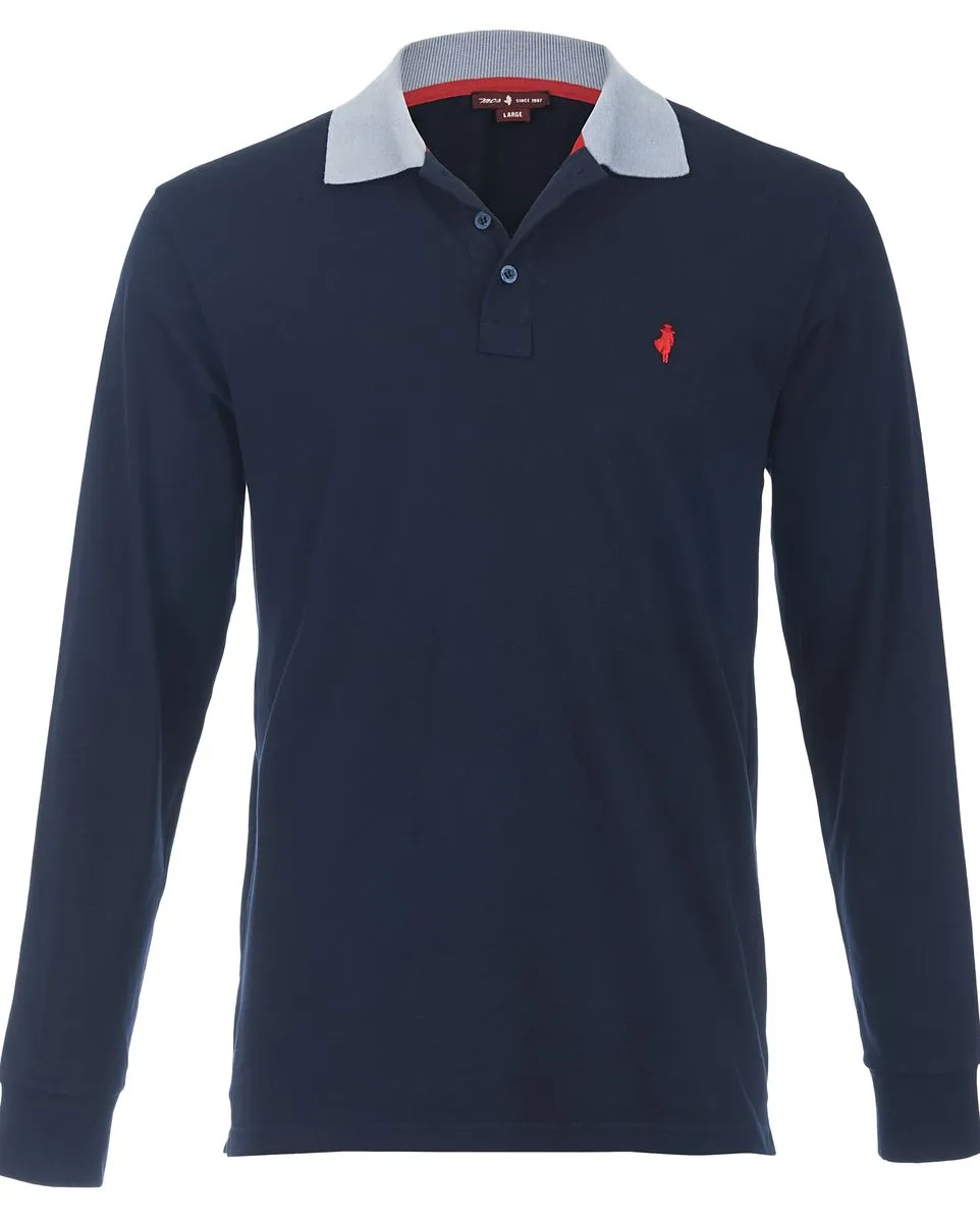 POLO MANCHES LONGUES Homme Bleu