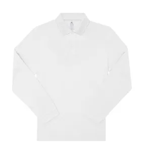 Polo manches longues- Homme - PU425 - blanc 