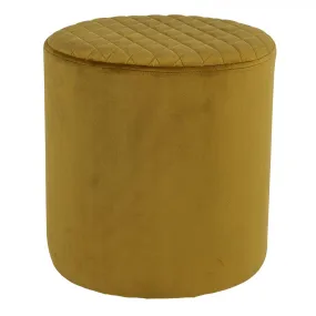 Pouf en Bois EJBY Velours Jaune Moutarde | 3 Suisses