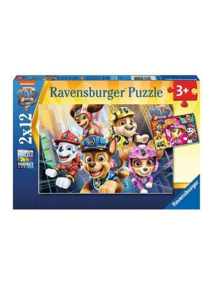 Puzzle 2x12 pieces, nos sauveteurs a quatre pattes Pat'Patrouille, le film - N/A