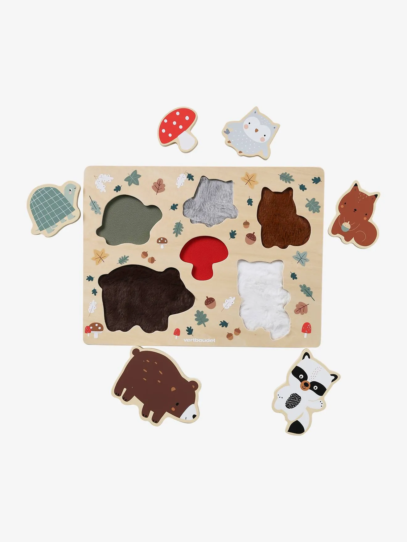 Puzzle chunky tactile en bois FSC® ferme - Vertbaudet