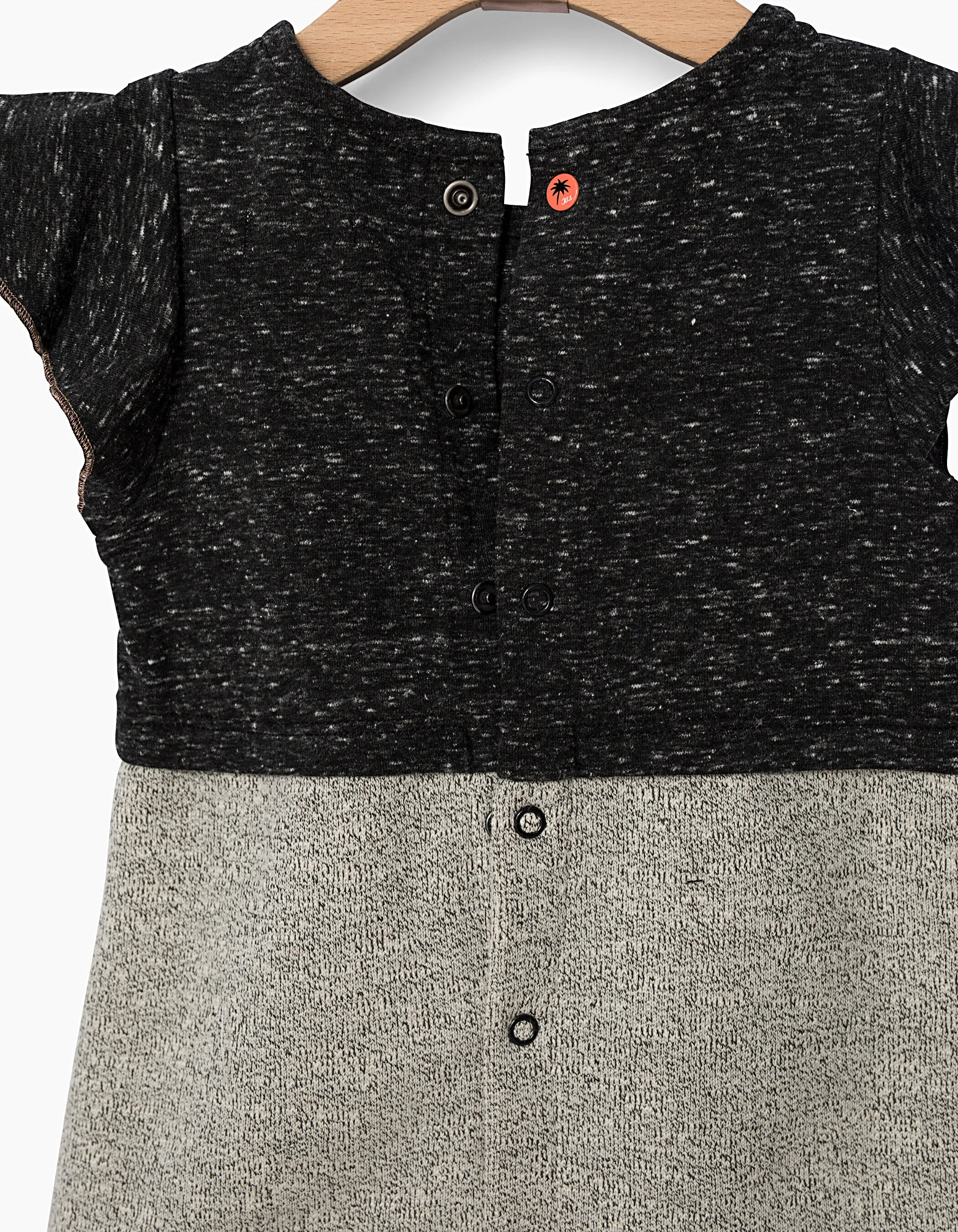 Robe grise bi matière bébé fille