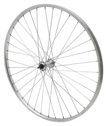 ROUE CITY 650X30A (26x1 3-8) ALU AVANT MOY ALU AXE PLEIN (35-590) (VENDU AVEC ECROU 9X100)