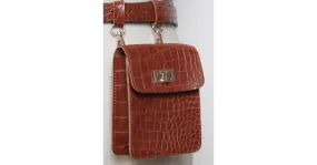 Sac banane en cuir Vintage Alligator Brown