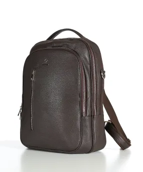 Sac à dos en cuir pour voyage unisex cuir de veau marron dollaro